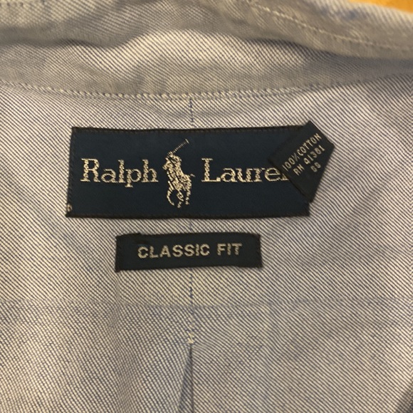 Ralph Lauren Mens Classic Fit Long Sleeve Button Down Shirt Size 16 32/33 - Picture 9 of 10